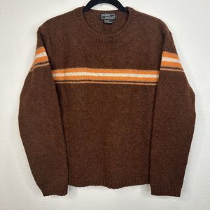 Vintage Donna Nicole Shetland Wool Sweater Womens Large 70s Inspired Brown